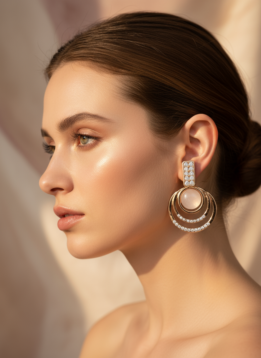 The "Rose Gold Aura" Drop Earrings