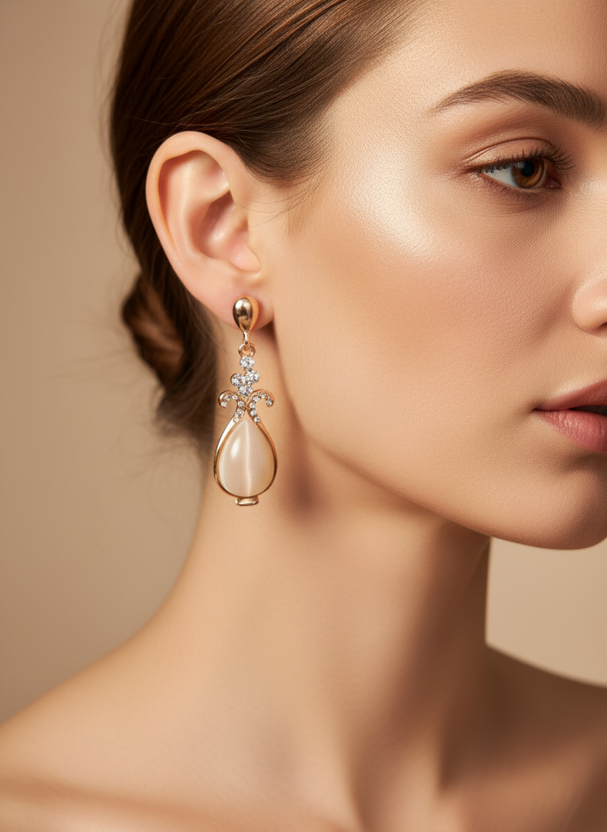 The "Petal Glow" Drop Earrings