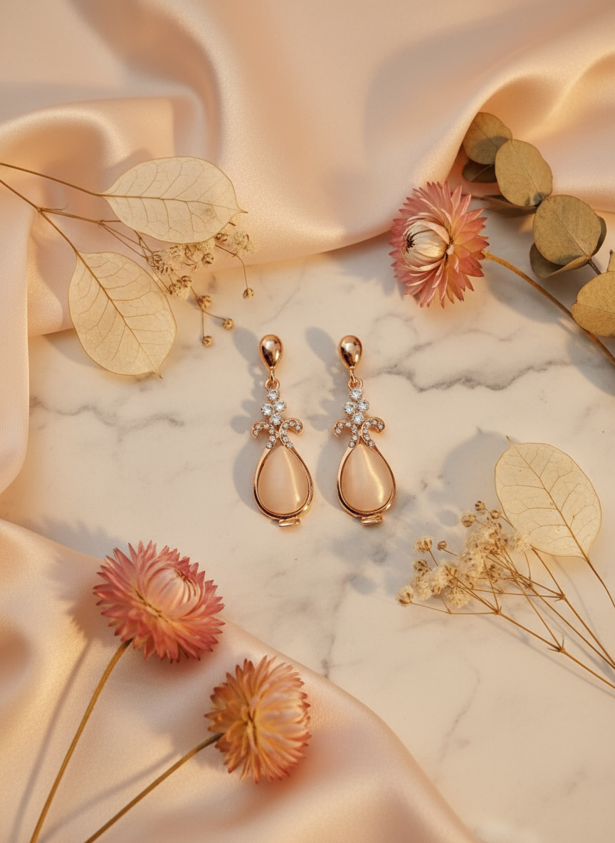 The "Petal Glow" Drop Earrings