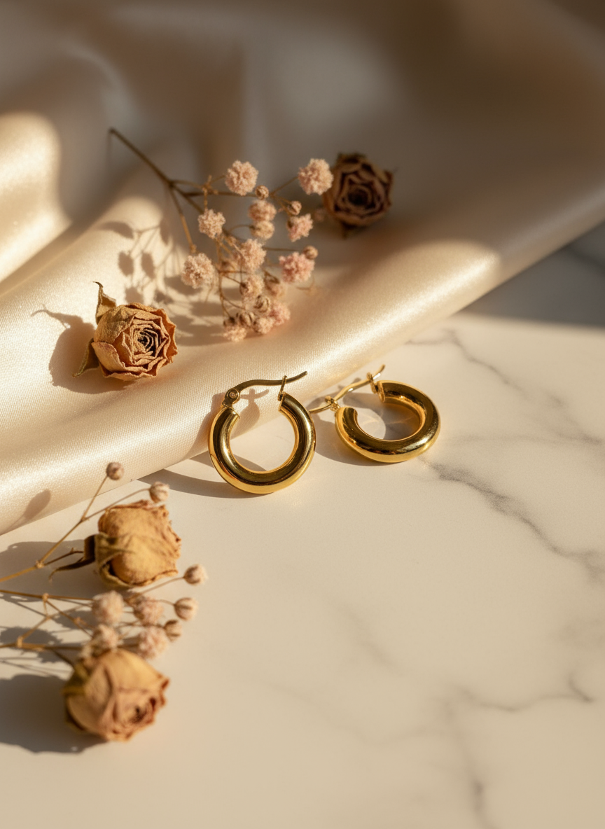 Golden Glow Hoops