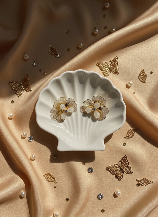 Golden Radiance Flower Studs