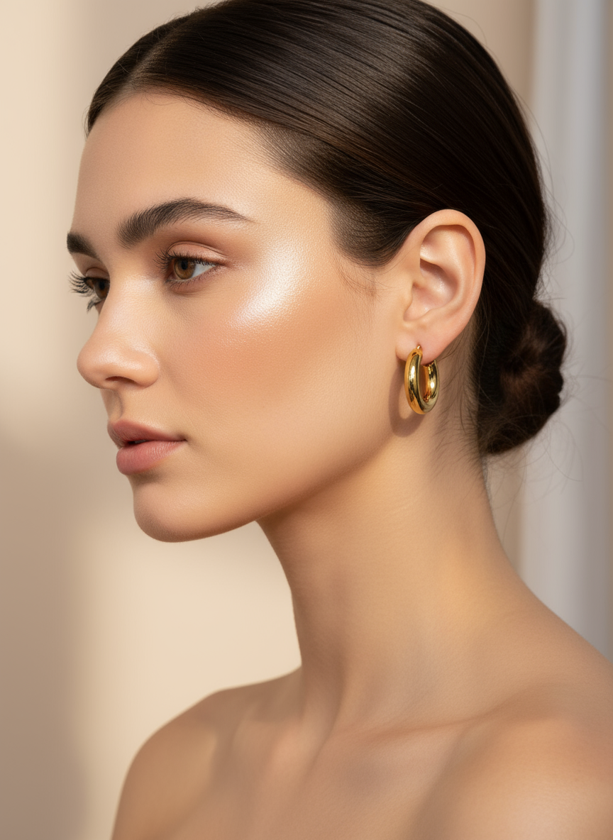 Golden Glow Hoops