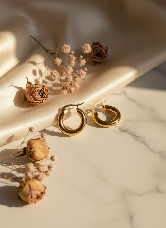 Golden Glow Hoops