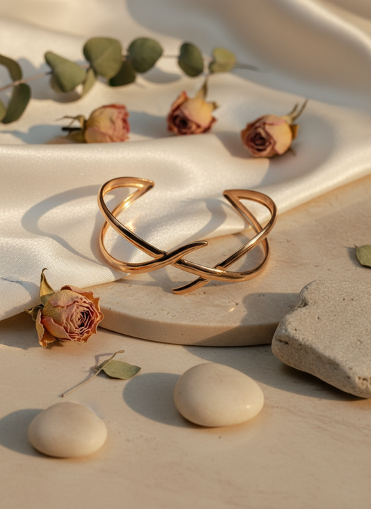 Rose Gold Crossover Cuff
