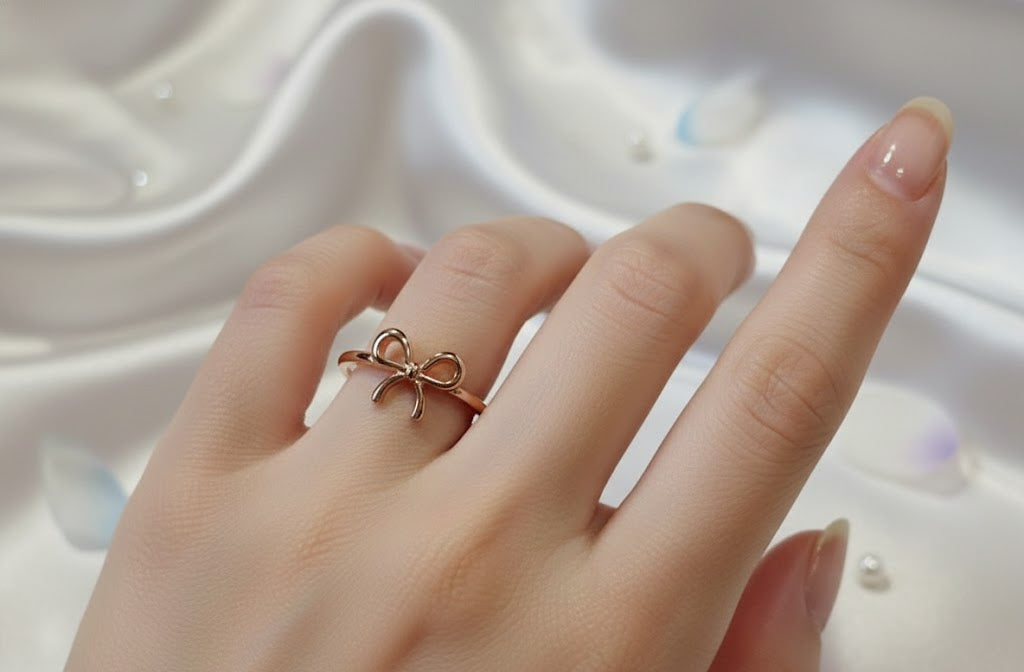 "Sweet Ribbon Bow Ring"